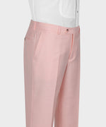 Valerio Milano 3- Piece Italian Men's Suit- Pink 100% Wool Vest Classic Suit W/ Straight Leg Trousers