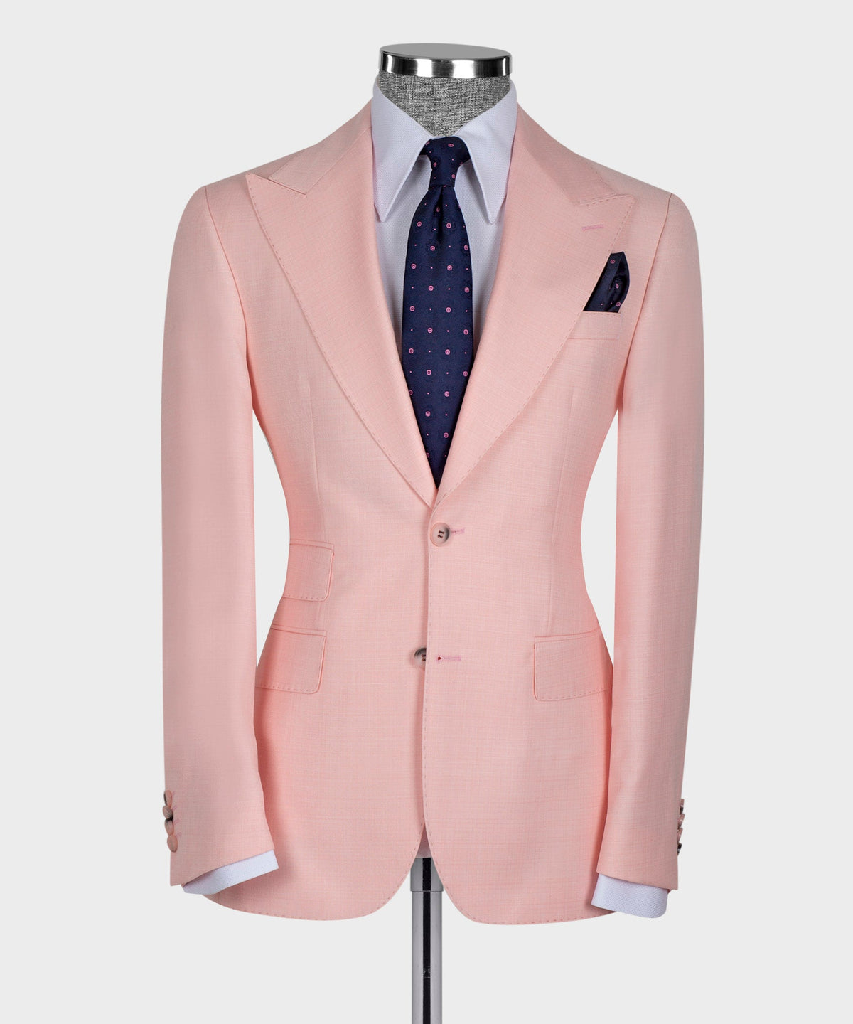 Valerio Milano 3- Piece Italian Men's Suit- Pink 100% Wool Vest Classic Suit W/ Straight Leg Trousers