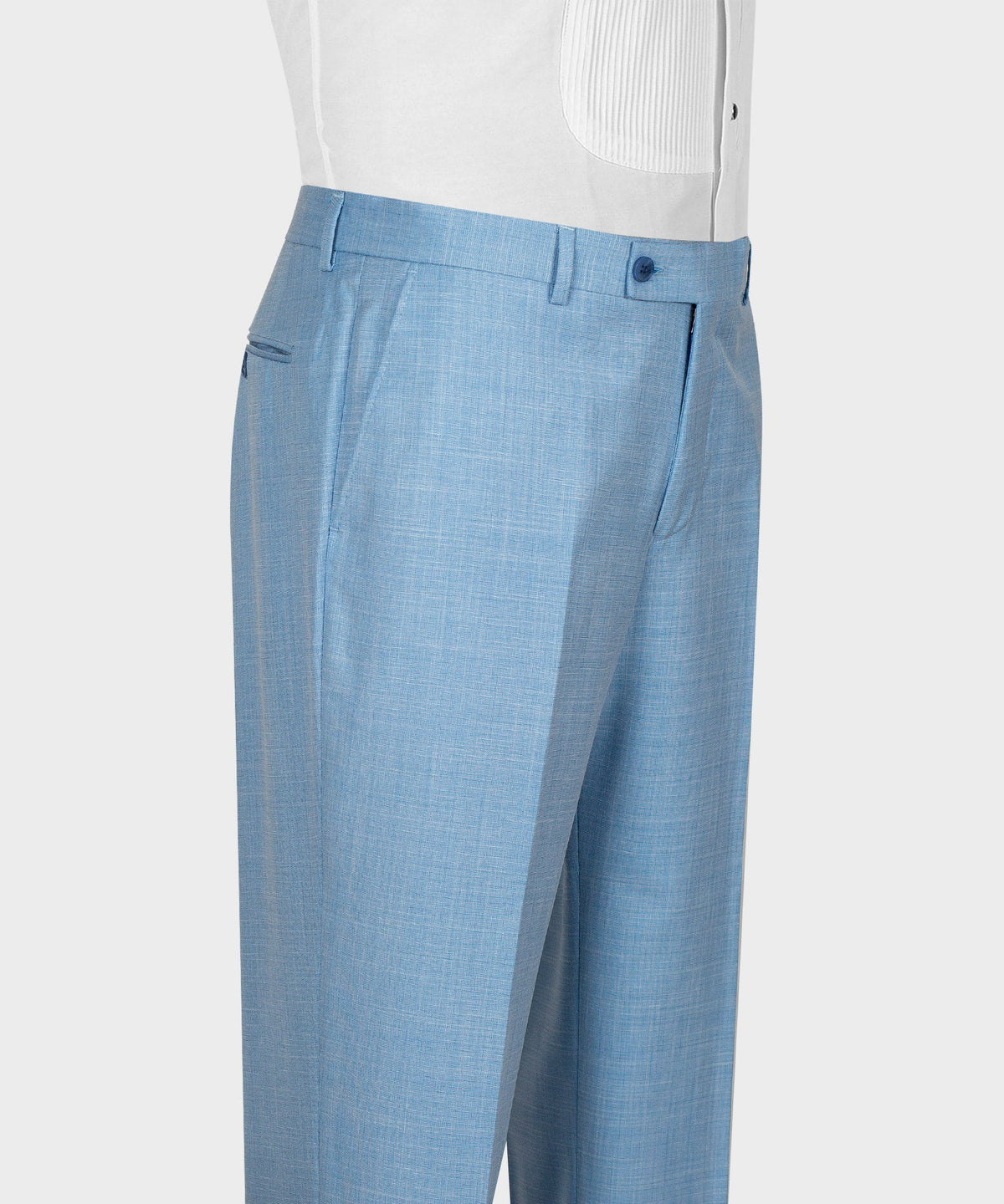 Valerio Milano 3-Piece Italian Men'sSuit- Blue 100% Wool Front 2 Button Vest Classic Suit W/ Straight Leg Trousers