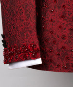 Red Stone Embroidered Tuxedo