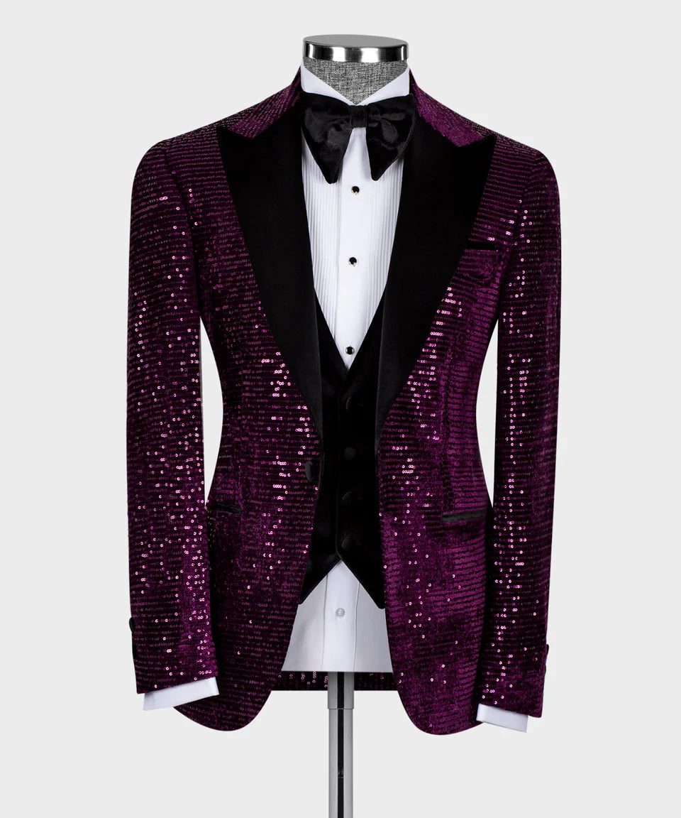 Valerio Milano Velvet Tuxedo Purple-Black