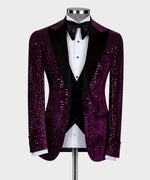 Valerio Milano Velvet Tuxedo Purple-Black