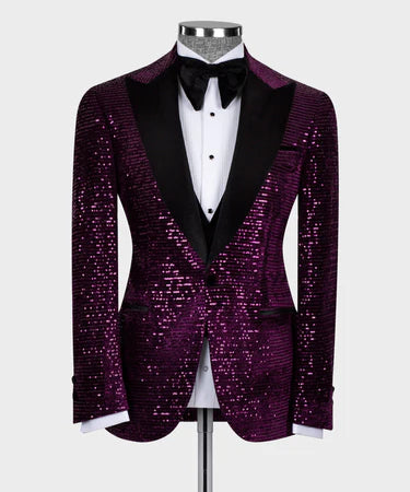 Valerio Milano Velvet Tuxedo Purple-Black