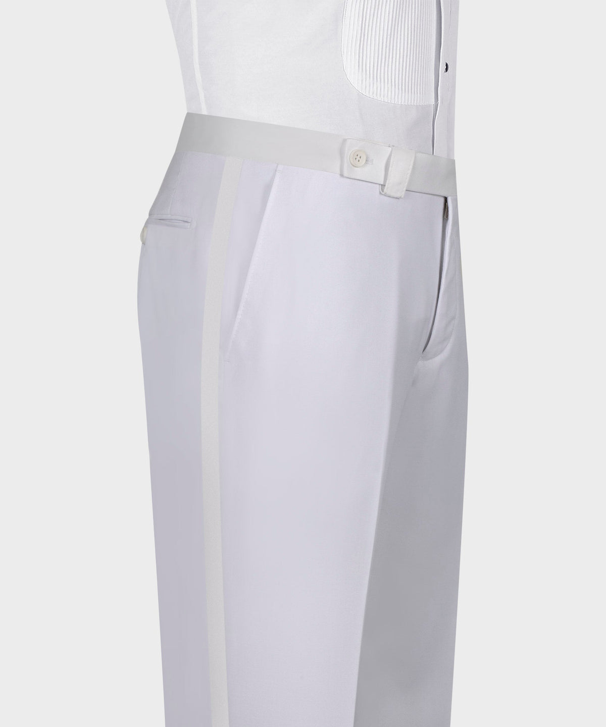 Valerio Milano Men's Gold Gem Stone Detailed White Tuxedo Custom Desing Vest Suit
