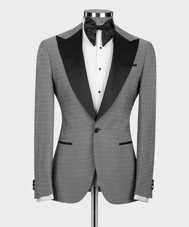 Valerio Milano Black Satin Collar Gray Tuxedo
