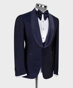 Valerio Milano Blue Satin Collar Blue Tuxedo Suit