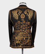 Valerio Milano Men's Painting Tuxedo Custom Desing Vest Suit And Trousers