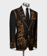 Valerio Milano Men's Painting Tuxedo Custom Desing Vest Suit And Trousers
