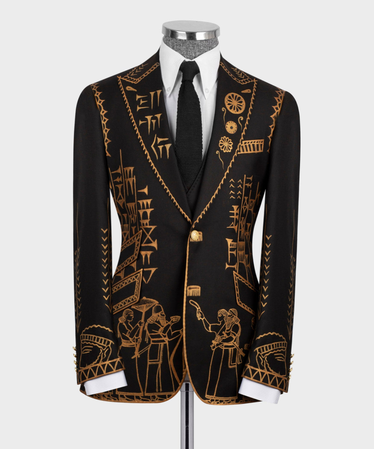 Valerio Milano Men's Painting Tuxedo Custom Desing Vest Suit And Trousers