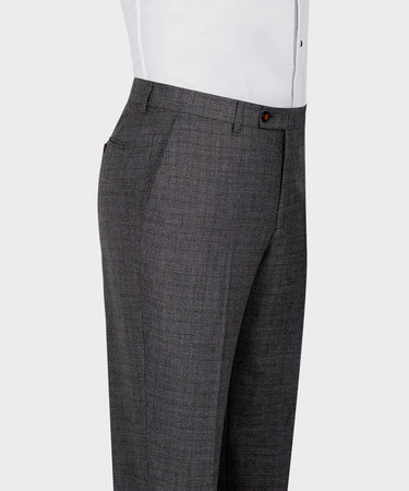 Valerio Milano 3-Piece Italian Men's Suit Gray & Red 100% Wool 3 Side Pockets Triple Classic Suit Straight Leg Trousers