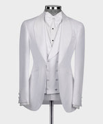 Whi̇te Satin Collar Whi̇te Tuxedo