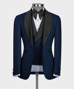Black Satin Collar Blue Tuxedo