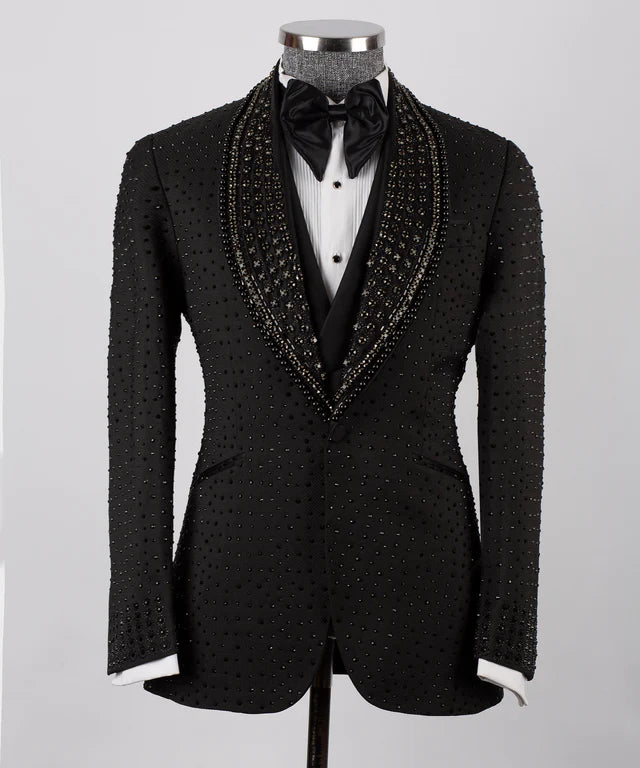 Black Handmade Custom Desing Tuxedo