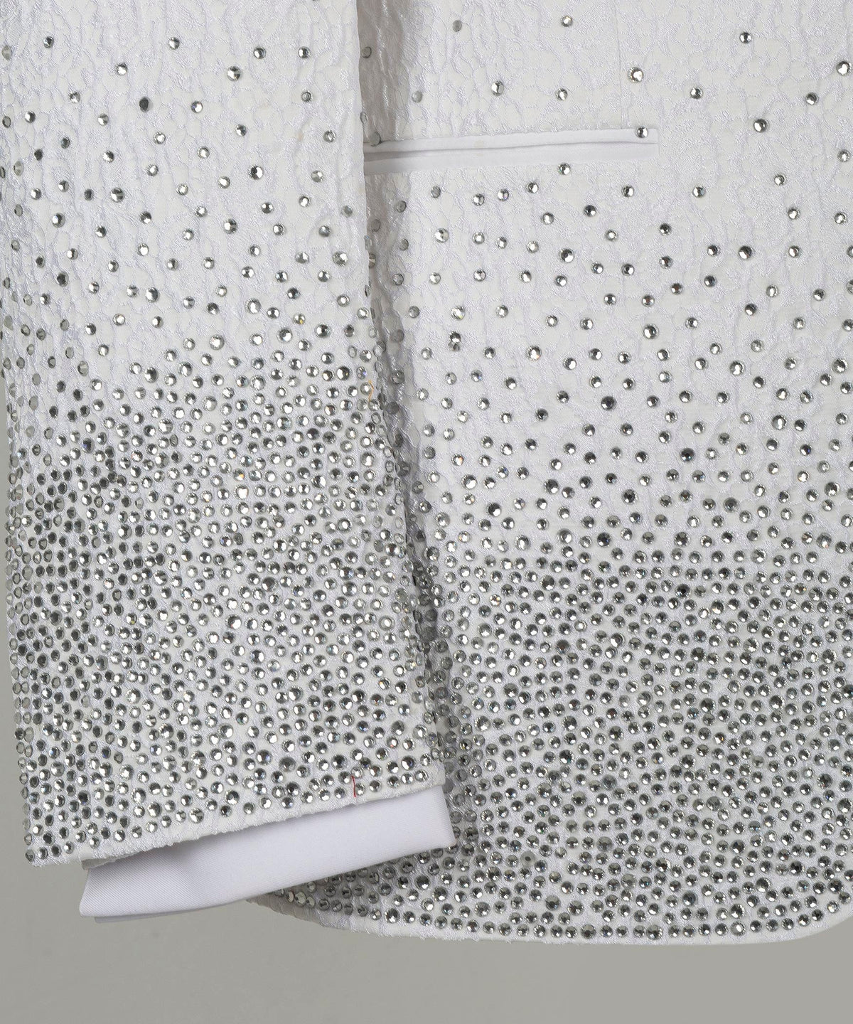 Valerio Milano Men's Gem Stone Detailed White Special Tuxedo Custom Desing Vest Suit