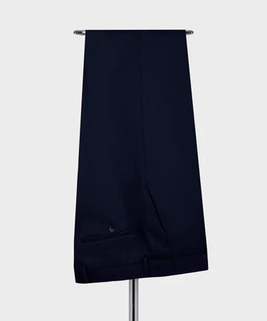 Valerio Milano 3-Piece Italian Men's Suit Dark Blue 100% Wool Front 2 Button Triple Classic Vest Suit Straight Leg Trousers
