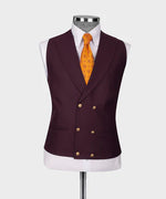 Valerio Milano 3-Piece Italian Men's Suit100% Wool Front 2 Button Point Seam Triple Classic Suit Straight Leg Trouser