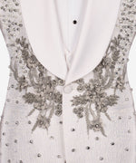 Valerio Milano Men's White Flower Themed Custom Tuxedo Vest Suit & Bowtie