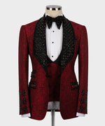 Valerio Milano Black Gem Stone Red Custom Tuxedo