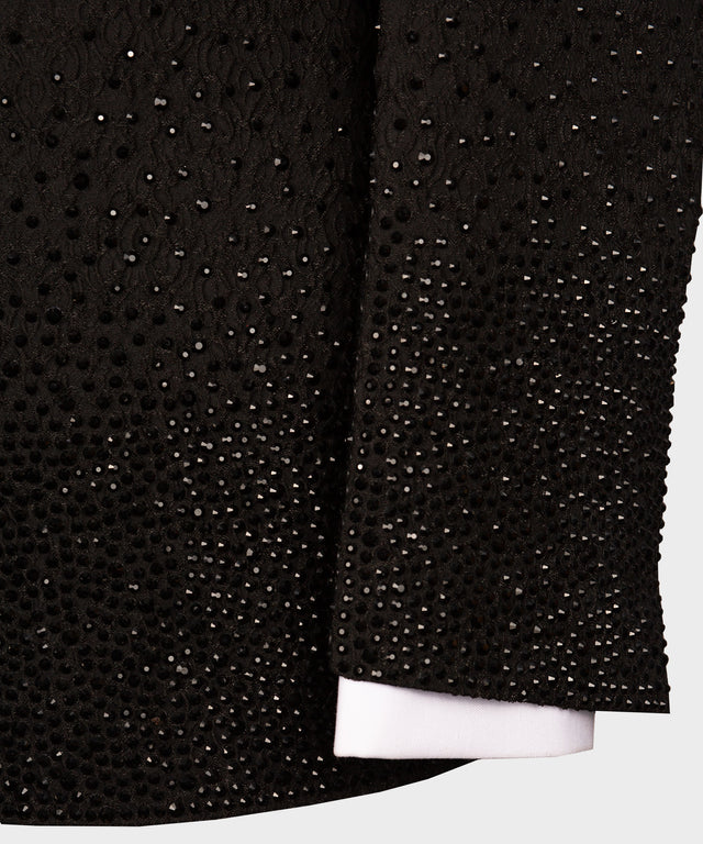 Valerio Milano Black Gem Stone Black Custom Tuxedo Suit