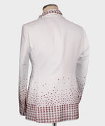 Valerio Milano Red Gem Stone Detailed White Custom Tuxedo Suit
