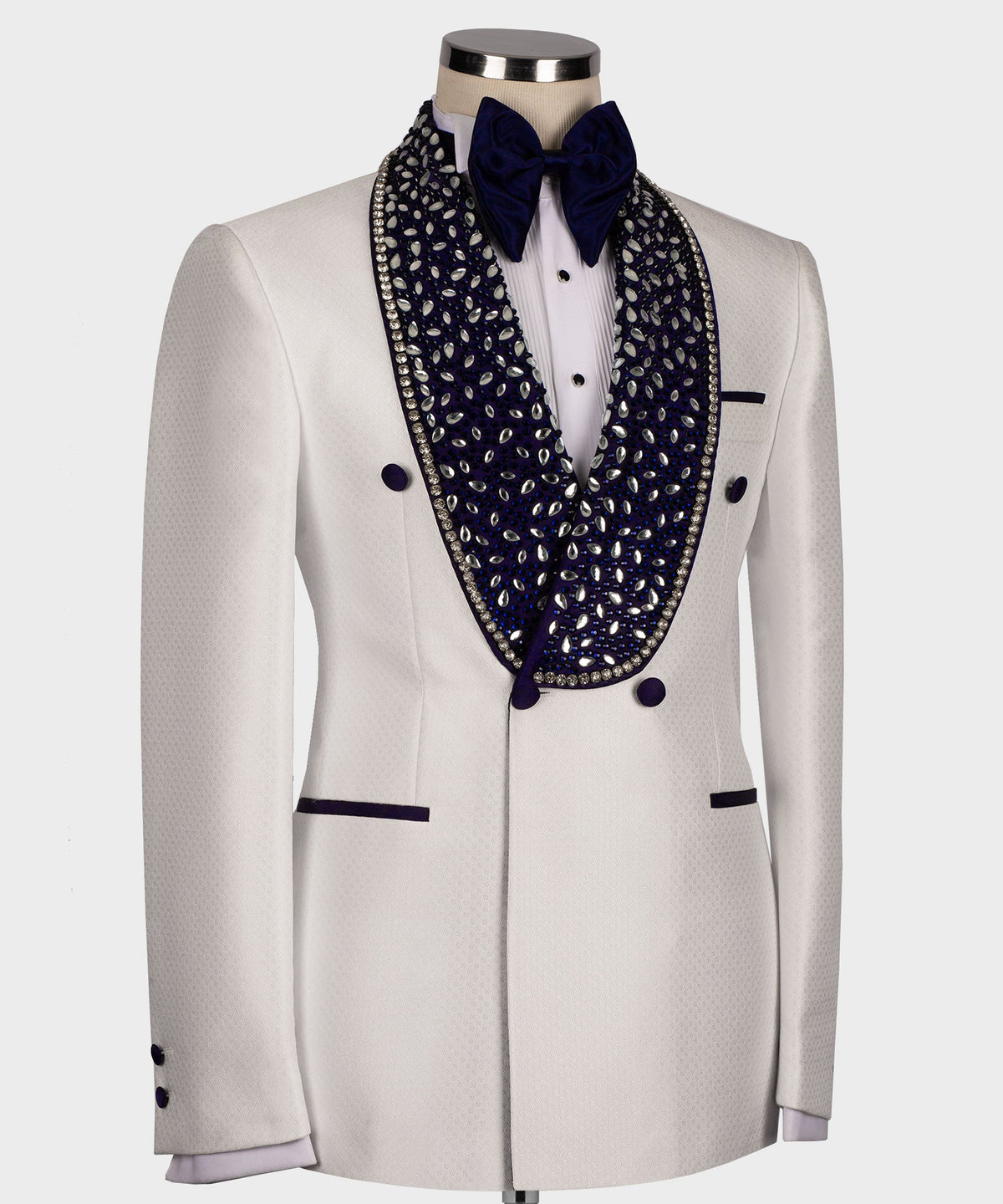 Valerio Milano Men's White Custom Desing Silk Satin Classic Vest Suit W/ Pant