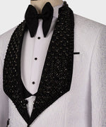 Valerio Milano 3-Piece Italian Men's SuitBlack Gem Stone Black Laleped Special Tuxedo Suit