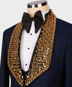 Valerio Milano Gold Gem Stone Dark Blue Special Tuxedo