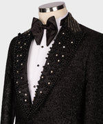 Valerio Milano Men's Black Silk and Wool Custom Design Classic Vest Suit W/ Pant