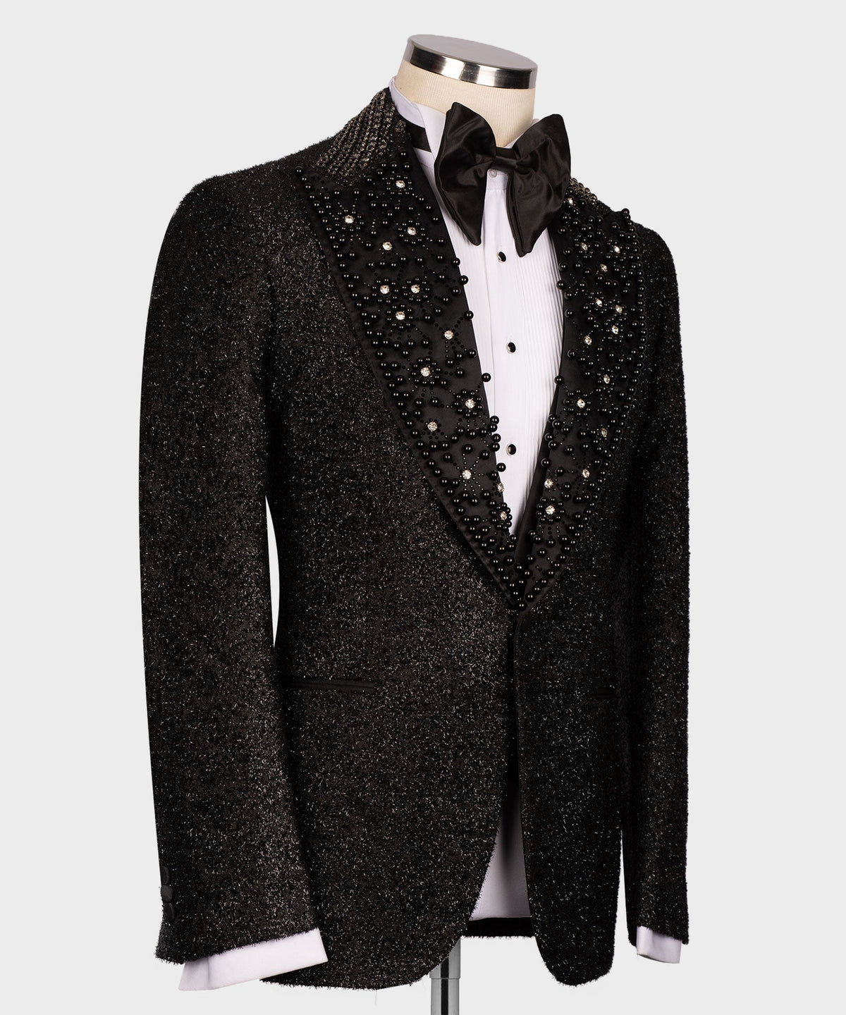 Valerio Milano Men's Black Silk and Wool Custom Design Classic Vest Suit W/ Pant