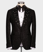Valerio Milano Men's Black Silk and Wool Custom Design Classic Vest Suit W/ Pant