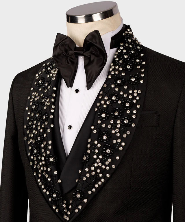 Valerio Milano Handmade Black Custom Design Tuxedo Suit