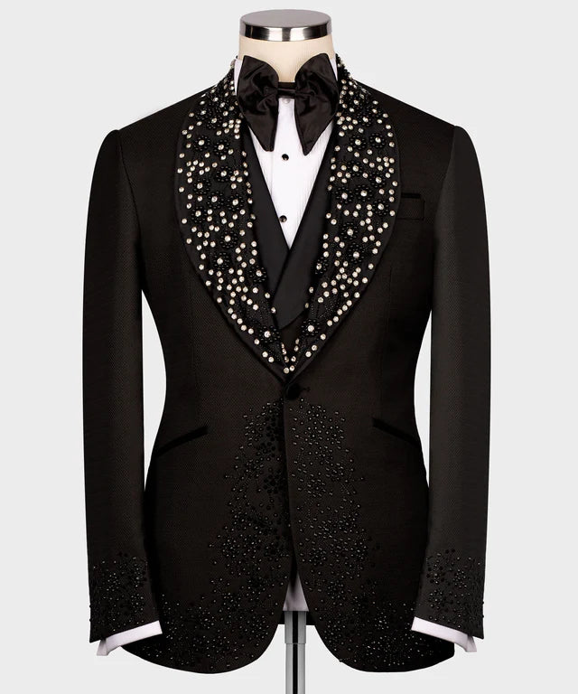 Valerio Milano Handmade Black Custom Design Tuxedo Suit