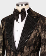 Valerio Milano Brushed Gold Custom Desing Tuxedo Suit