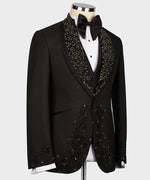 Valerio Milano Black Gem Stone Collar Black Custom Tuxedo