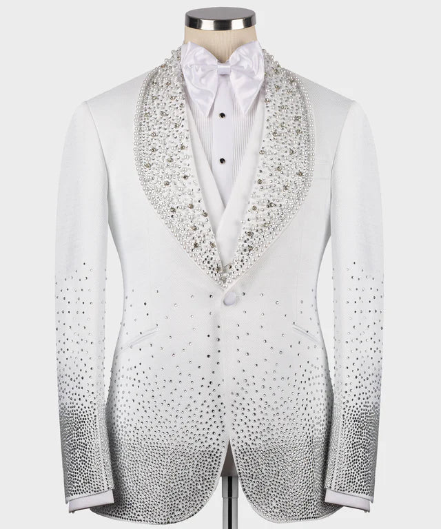 Valerio MilanoGem Stone Detailed White Special Tuxedo