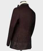 Valerio Milano Satin Lalaped Round Patterned Custom Burgundy Tuxedo