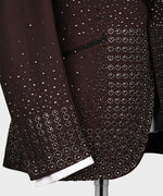 Valerio Milano Satin Lalaped Round Patterned Custom Burgundy Tuxedo