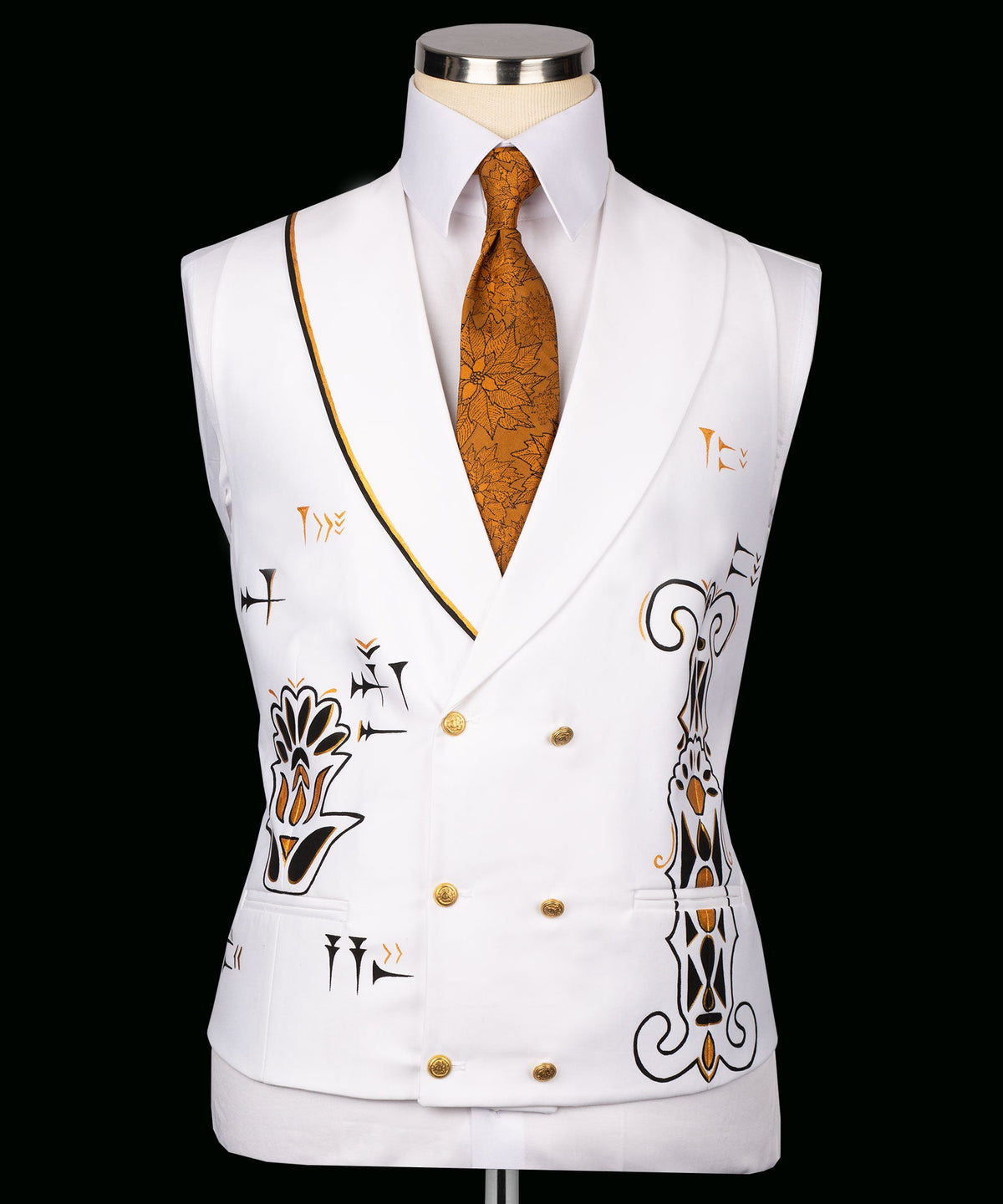 Valerio MilanoMen's Luxury Handmade Tuxedo Front One Button Custom Desing Vest Suit