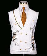Valerio MilanoMen's Luxury Handmade Tuxedo Front One Button Custom Desing Vest Suit