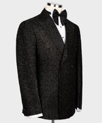 Valerio Milano Men's Black Gemstone Embriored Vest Suit W/ Trousers