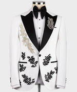 Valerio MilanoMen's White Front One Button Custom Desing Vest Suit W/ Pant