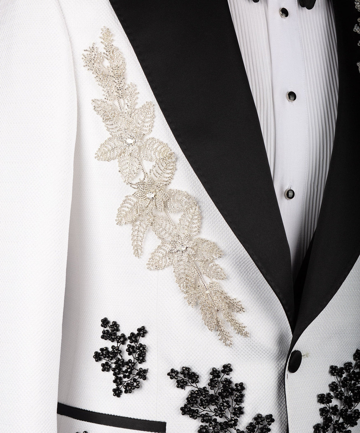 Valerio MilanoMen's White Front One Button Custom Desing Vest Suit W/ Pant