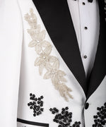 Valerio MilanoMen's White Front One Button Custom Desing Vest Suit W/ Pant