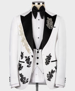 Valerio MilanoMen's White Front One Button Custom Desing Vest Suit W/ Pant