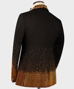 Valerio Milano Men's Gold Stone Embroidered Custom Desing Vest Suit W/ Pant