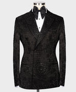 Valerio Milano Men's Black Front One Button Custom Desing Suit W/ Pant