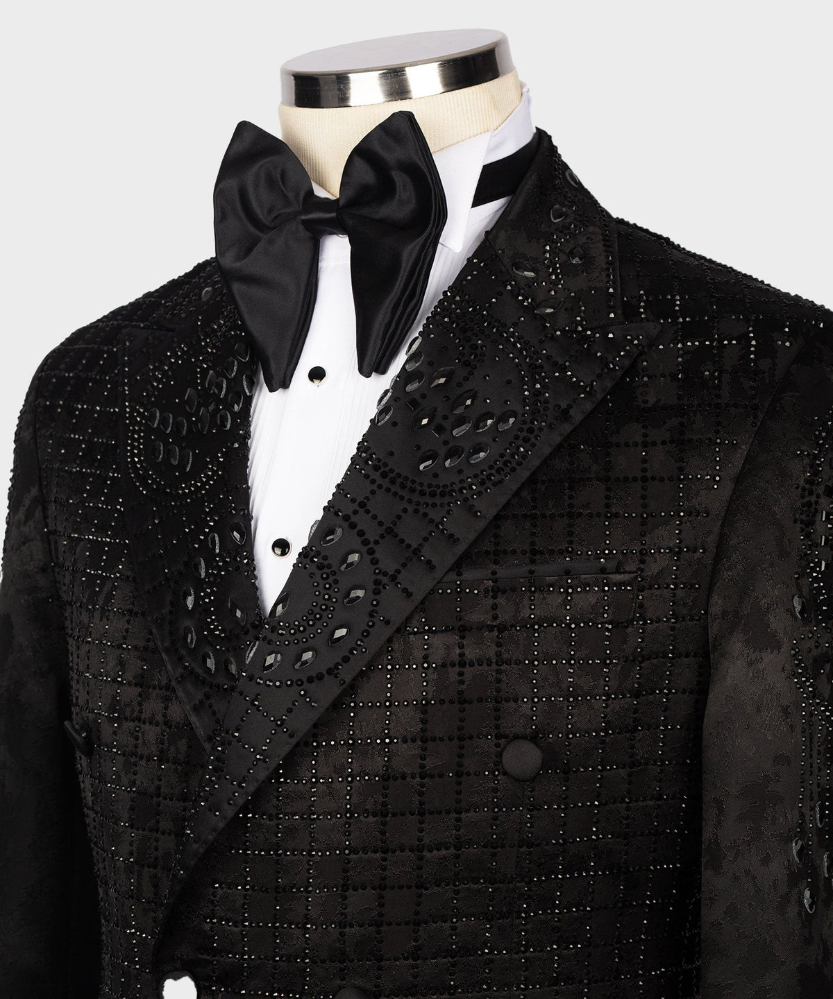 Valerio Milano Men's Black Front One Button Custom Desing Suit W/ Pant