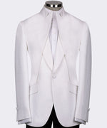 Beyaz Tuxedo Double Collar