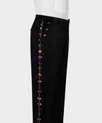 Valerio Milano Men's Black Crystal Colored Stone Special Tuxedo Vest Suit W/ Pant