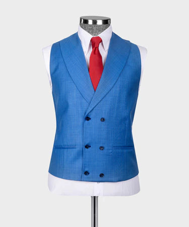 Valerio Milano 3-Piece Italian Men's Suit Triple Classic Suit Front 2 Button Classic Plaid W/ Straight Leg Trouser